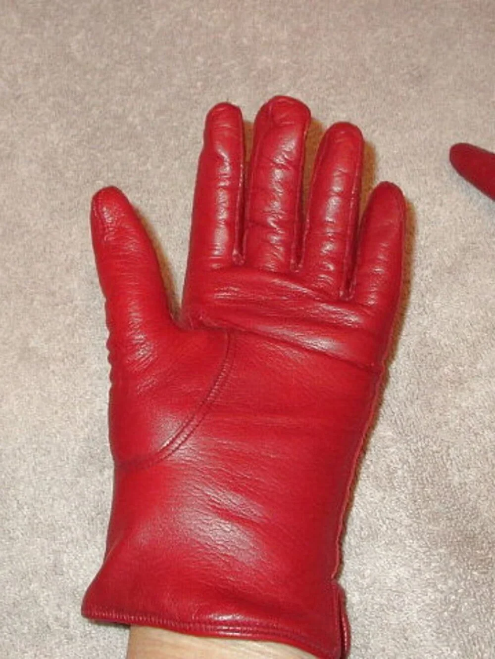 Vtg Coach Kidskin Leather Gloves Size 6 1/2 Cashmere Lined Driving Red 80s 90s